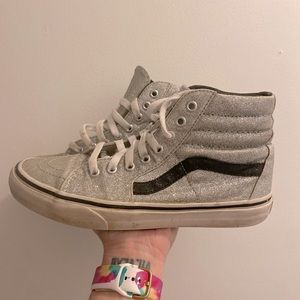 Womens Hightop Silver Glitter Vans size 9